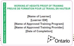 working at heights certificate ontario